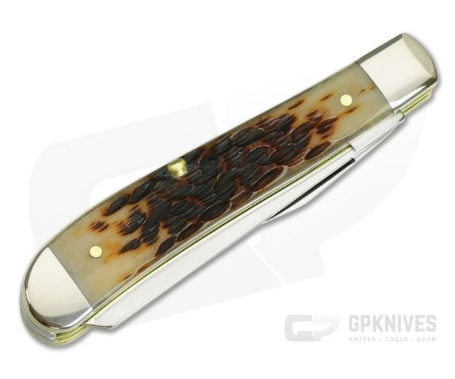 Case Mini Trapper Peach Seed Jig Amber Bone Slipjoint 00013 - Image 2