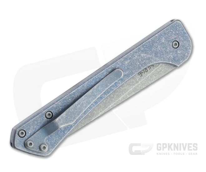 Serge Knife Co. Wildcard Dark Stonewashed M390 Blue Titanium Slip Joint Folder 017 - Image 2