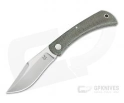 Fox Knives Libar Satin M390 Green Canvas Micarta Slip Joint Knife 01FX846