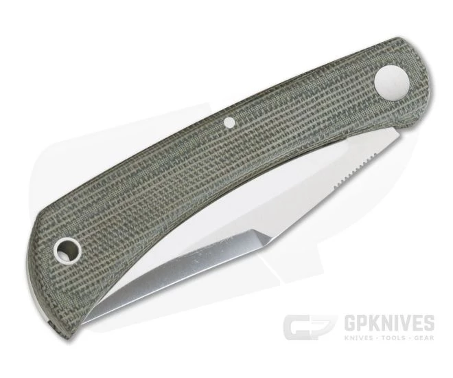 Fox Knives Libar Satin M390 Green Canvas Micarta Slip Joint Knife 01FX846 - Image 2