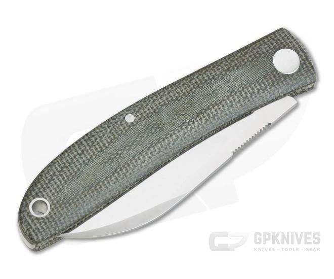 Fox Knives Livri Satin M390 Green Canvas Micarta Slip Joint Knife 01FX849 - Image 2