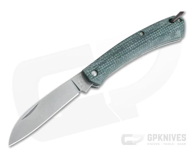 Fox Knives Nauta Stonewashed 420C Green Burlap Micarta Slip Joint Knife 01FX881
