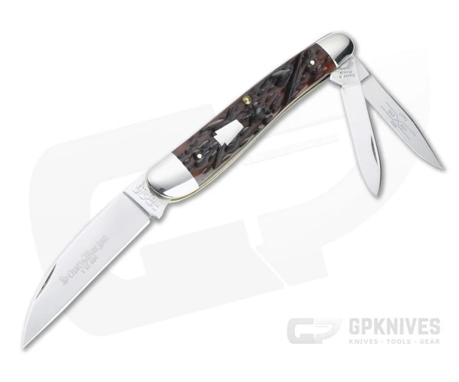 Queen Schatt & Morgan 2008 Series XVIII Dogleg Whittler Brown Bone Slip Joint 043054