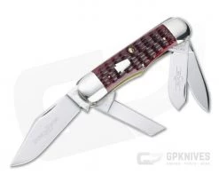 Queen Schatt & Morgan 2007 Series XVII Railsplitter Stockman Red Jigged Bone Slip Joint 044163