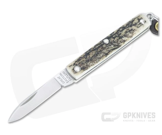 Great Eastern Cutlery #05 PPP Keychain Knife Pen Blade Sambar Stag Slip Joint Folder 052121-SS-06