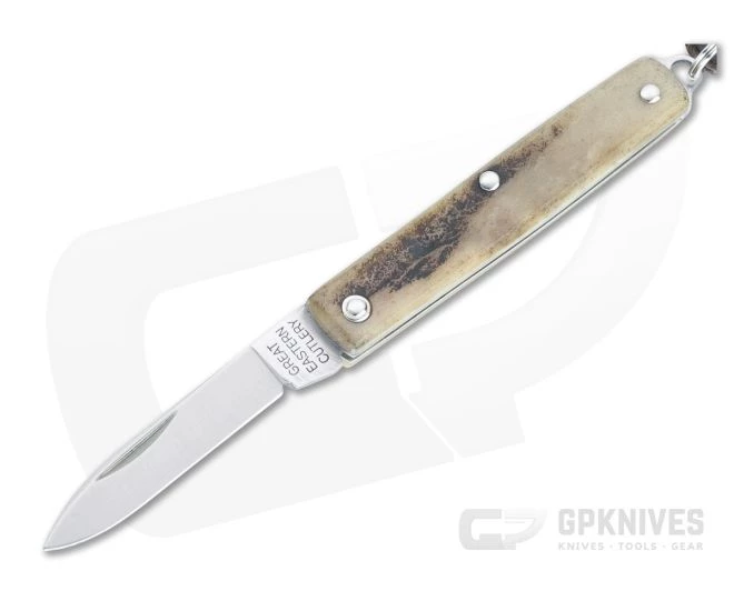 Great Eastern Cutlery #05 PPP Keychain Knife Pen Blade Sambar Stag Slip Joint Folder 052121-SS-13