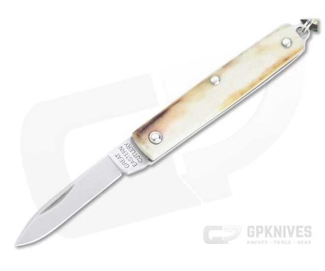 Great Eastern Cutlery #05 PPP Keychain Knife Pen Blade Sambar Stag Slip Joint Folder 052121-SS-14
