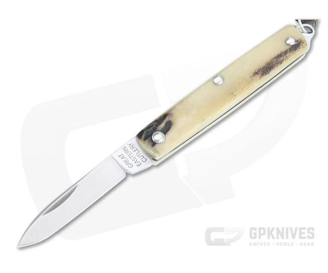 Great Eastern Cutlery #05 PPP Keychain Knife Pen Blade Sambar Stag Slip Joint Folder 052121-SS