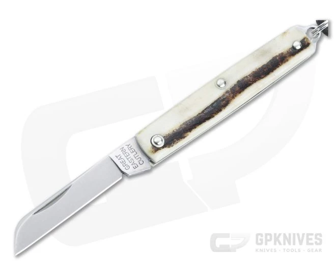 Great Eastern Cutlery #05 PPP Keychain Knife Sheepsfoot Sambar Stag Slip Joint Folder 053121-SS-08