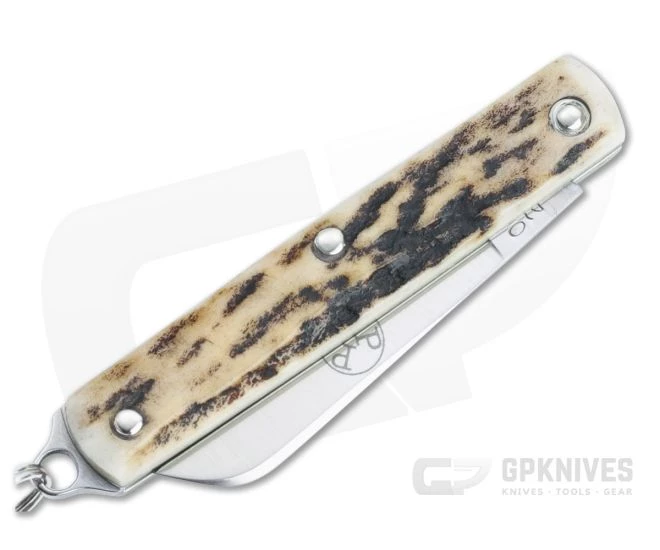 Great Eastern Cutlery #05 PPP Keychain Knife Sheepsfoot Sambar Stag Slip Joint Folder 053121-SS-09 - Image 2
