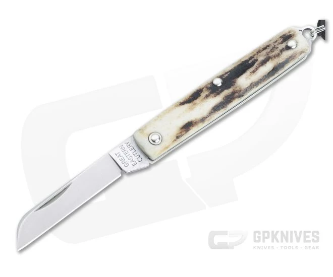 Great Eastern Cutlery #05 PPP Keychain Knife Sheepsfoot Sambar Stag Slip Joint Folder 053121-SS-11