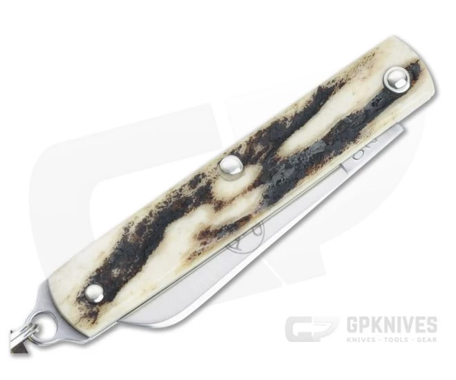 Great Eastern Cutlery #05 PPP Keychain Knife Sheepsfoot Sambar Stag Slip Joint Folder 053121-SS-12 - Image 2