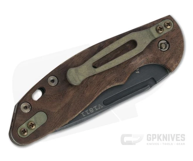 Hinderer XM Slippy Vintage Series Black O1 Spear Point Smooth Walnut Battle Green Slip Joint 0953 - Image 2