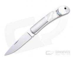 Moki Pliant Arrow Polished AUS-8 Bolstered Mother of Pearl Lock Back Folder 100EG