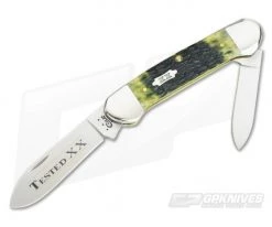 Case Canoe Olive Green Jigged Bone