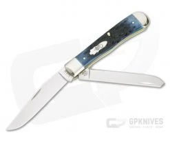 Case Trapper Blue Denim Peach Seed Jigged Bone 10880