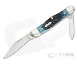 Case Half Whittler Blue Denim Peach Seed Jig Bone 10885