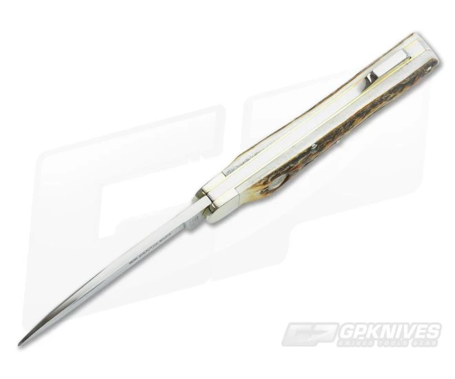 Boker Solingen Hunters Knife Mono Stag Backlock Folder 110615 - Image 3
