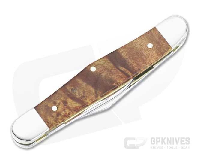 Case Half Whittler Smooth Autumn Maple Burl Wood Slip Joint 11543 - Image 2