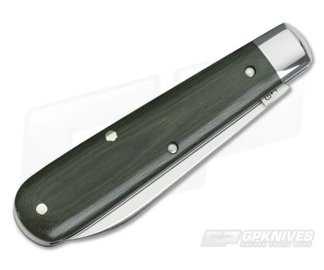 Tidioute Cutlery #15 Boys Knife Green Linen Micarta - Image 2