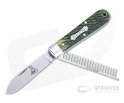 Tidioute #15 Urban Jack Knife Spring Green Jigged Bone Slip Joint Knife 152221
