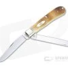 Case Trapper Sawcut Jig Barehead Amber Bone Slip Joint Folder 17890