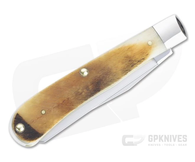 Case Trapper Sawcut Jig Barehead Amber Bone Slip Joint Folder 17890 - Image 2