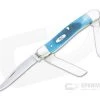 Case Medium Stockman Caribbean Blue Sawcut Jig Bone Slip Joint Knife 25597