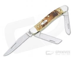 Case Medium Stockman Stonewashed S35VN Burnt Amber Jig Bone Slip Joint Folder 27061