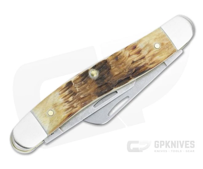 Case Medium Stockman Stonewashed S35VN Burnt Amber Jig Bone Slip Joint Folder 27061 - Image 2