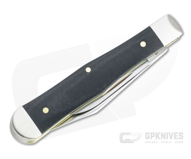 Case Swell Center Jack Small Tru-Sharp Smooth Black Micarta Slip Joint Folder 27737 - Image 2
