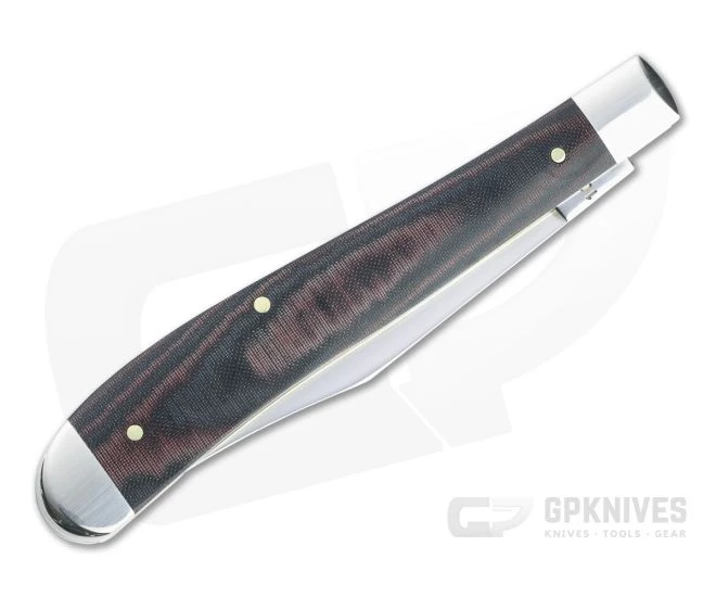 Case Slimline Trapper Smooth Black and Red Micarta Slip Joint Knife 27857 - Image 2
