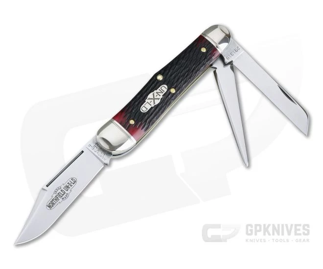 Northfield UN-X-LD #29 Stockyard Whittler 3-Blade Blood Red Jigged Bone
