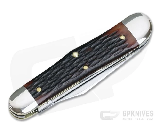 Tidioute Cutlery #29 Stockyard Whittler 3-Blade Burnt Sienna Jigged Bone - Image 2