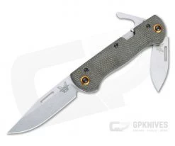 Benchmade Weekender Stonewashed S30V Canvas Micarta Two-Blade Slip Joint Folder 317-1