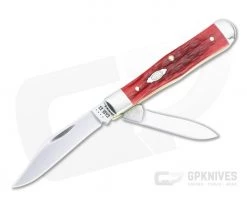 Case Swell Center Jack Small Carbon Steel Dark Red Peach Seed Jig Bone Slip Joint Folder 31959