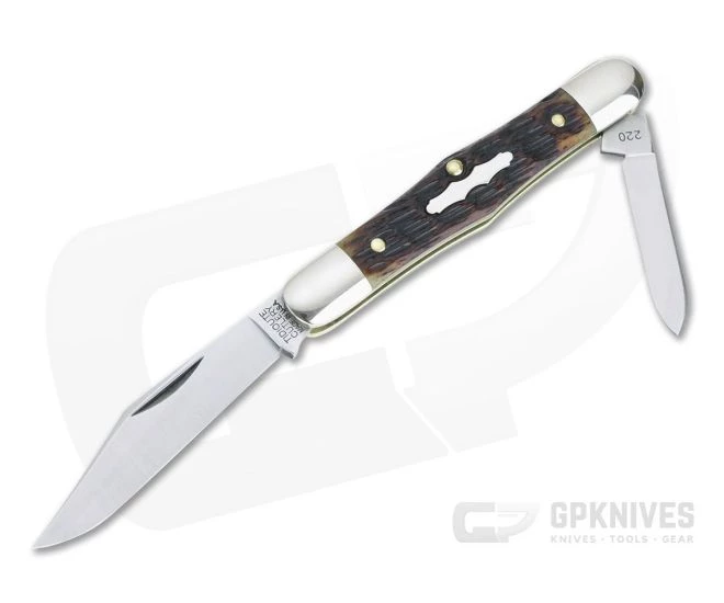 Tidioute #33 Conductor Pen Knife Antique Autumn Jigged Bone Slip Joint