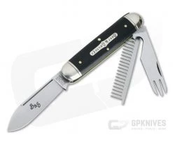 Tidioute Cutlery #35 Beer and Sausage Bar Tool Jack Knife Ebony Wood