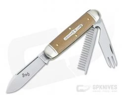 Tidioute Cutlery #35 Beer and Sausage Bar Tool Jack Knife Natural Canvas Micarta