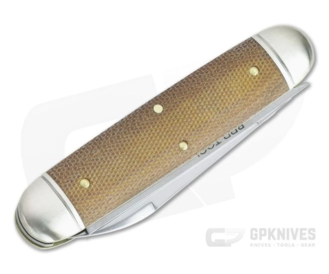 Tidioute Cutlery #35 Beer and Sausage Bar Tool Jack Knife Natural Canvas Micarta - Image 2