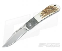 JE Made Slipjoint Stonewashed S35VN Jigged Bolster Stag 3577