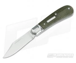 Hiroaki Ohta #124 Mini Clip Point Green Micarta Slip Joint Folder