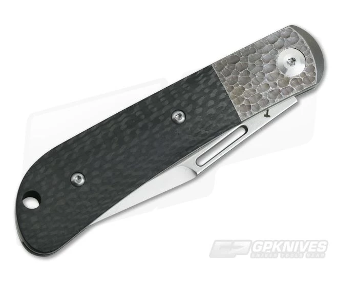 JE Made Slipjoint Stonewashed S35VN Muddy Jigged Bolster Carbon Fiber - Image 2