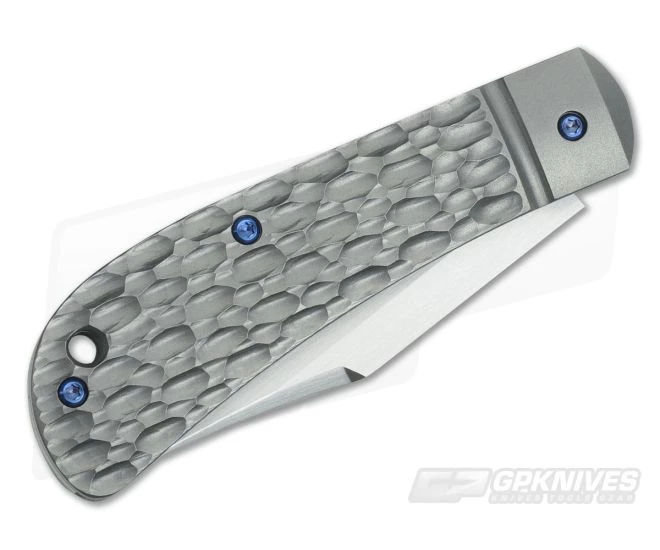 Enrique Pena Custom Lanny's Clip Point Jigged Titanium Blue Hardware Slipjoint - Image 2