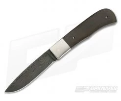 Chuck Hawes Custom Green Canvas Micarta Remington Burl Pattern Damascus Blade