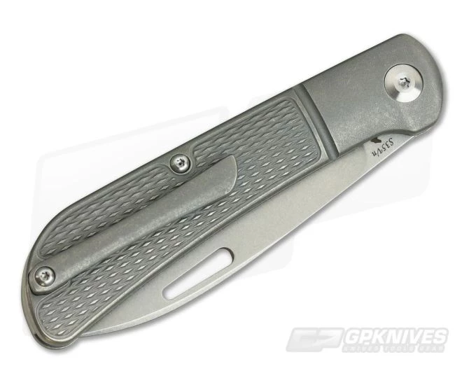 JE Made Zulu Tribal Spear Point Slip Joint Bolstered Titanium w/Clip S35VN - Image 2