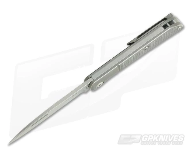 JE Made Zulu Tribal Spear Point Slip Joint Bolstered Titanium w/Clip S35VN - Image 3