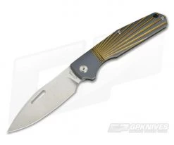 JE Made Combustion Slip Joint Bolstered Ray Milled Blue Titanium w/ Clip CPM-3V