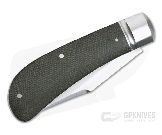 Enrique Peña Custom Lanny's Clip Slip Joint Green Canvas Micarta - Image 2