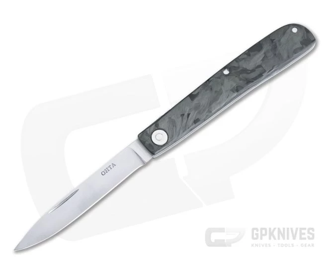 Hiroaki Ohta Knives Light Folder OLF Marbled Carbon Fiber D2 Slip Joint 4027